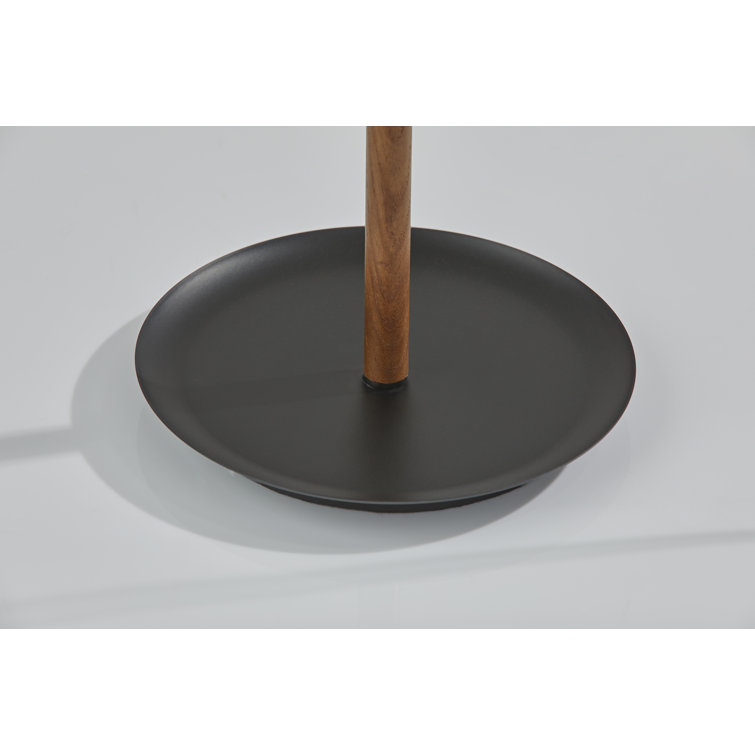 Walnut Adjustable LED Desk Lamp with Black Base