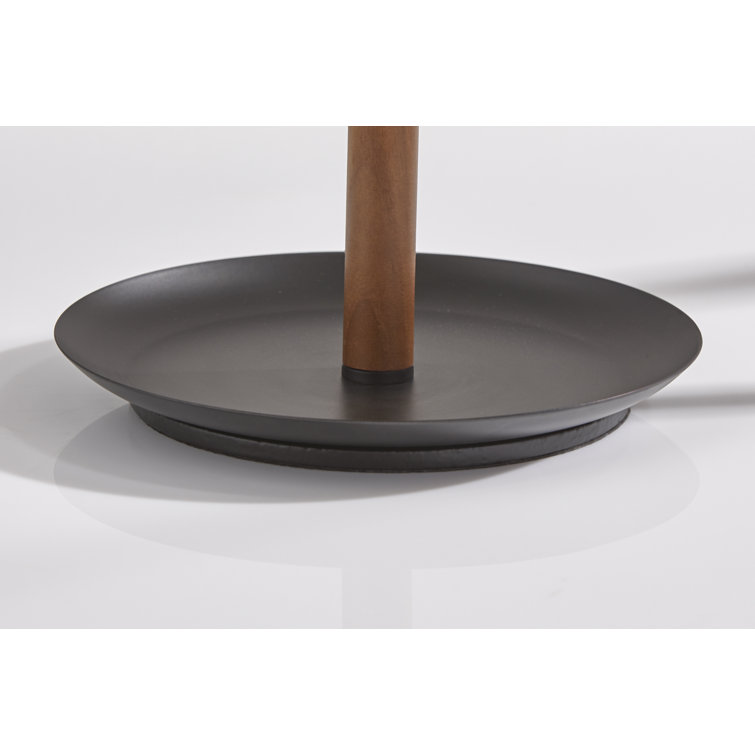 Walnut Adjustable LED Desk Lamp with Black Base