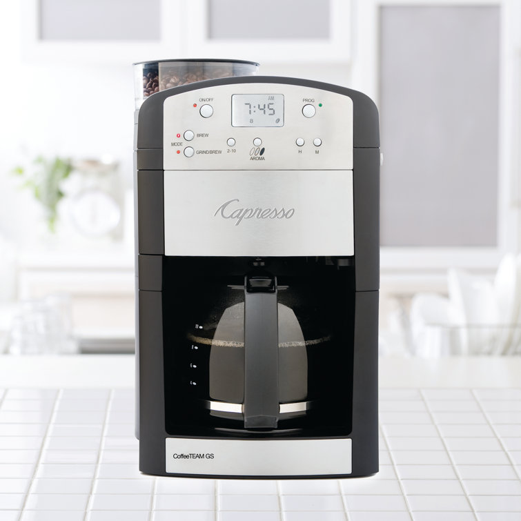 Stainless Steel 10-Cup Programmable Coffee Maker with Grinder