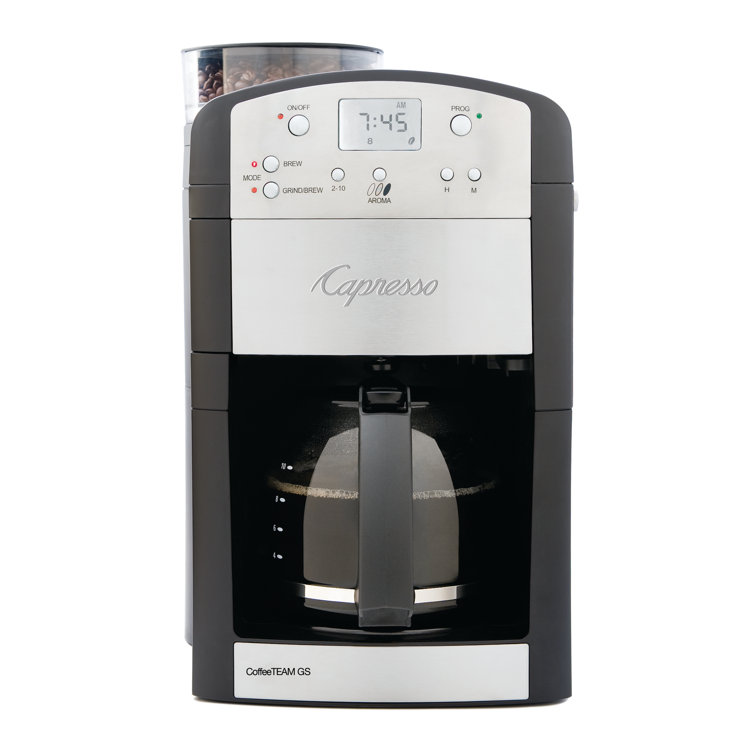 Stainless Steel 10-Cup Programmable Coffee Maker with Grinder