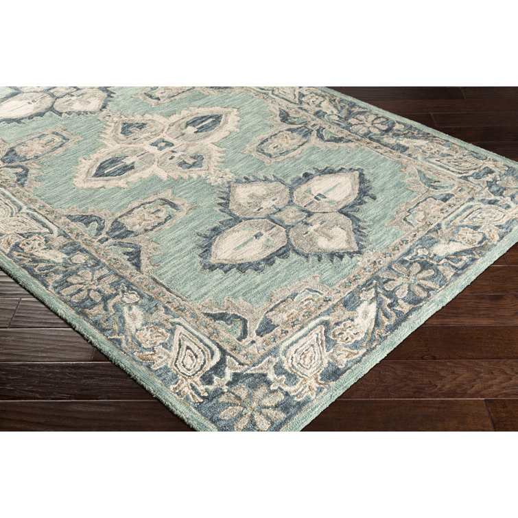 Handmade Blue Wool Tufted 5' x 7' Area Rug