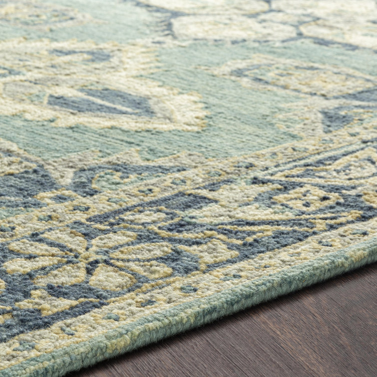 Handmade Blue Wool Tufted 5' x 7' Area Rug