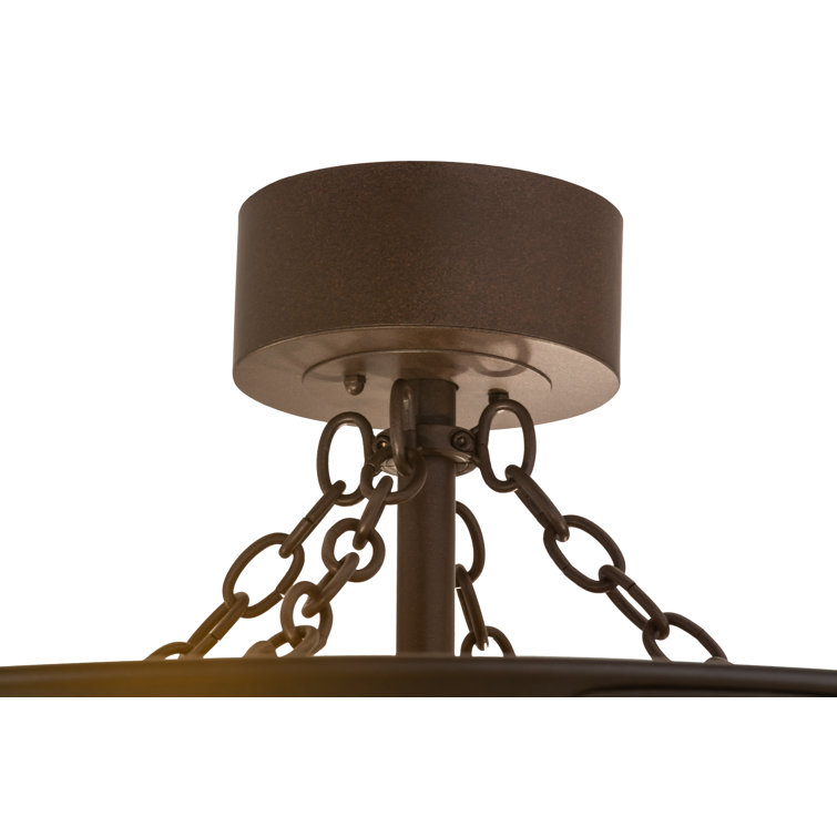 Cafe Noir 8-Light Chandel-Air with Amber Mica Shade