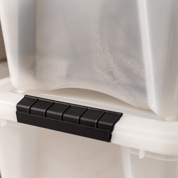 19 Qt Clear Stackable Plastic Storage Bins with Lids - 6 Pack