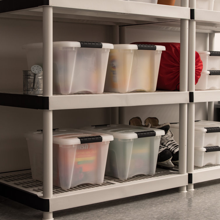 19 Qt Clear Stackable Plastic Storage Bins with Lids - 6 Pack