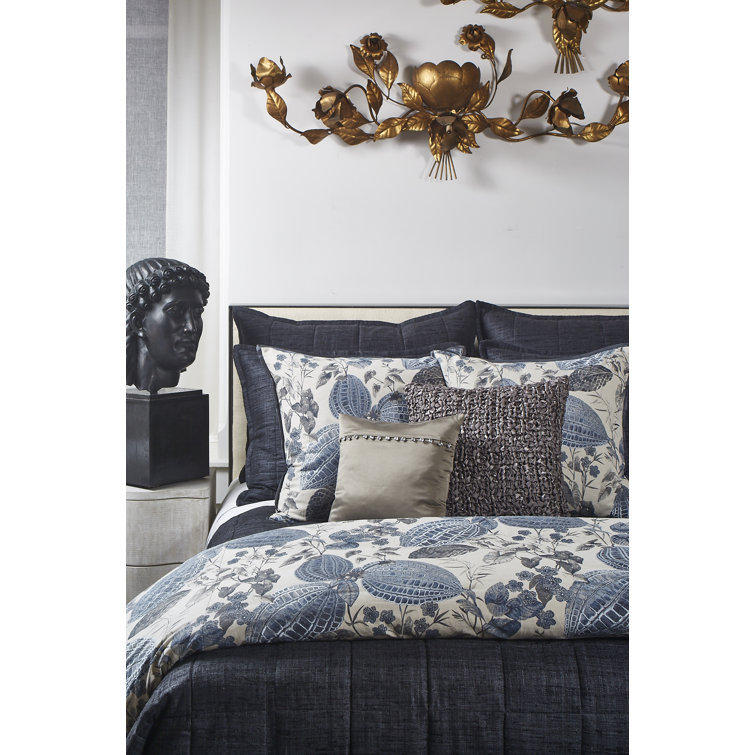 King-Sized Reversible Cotton-Linen Embroidered Throw