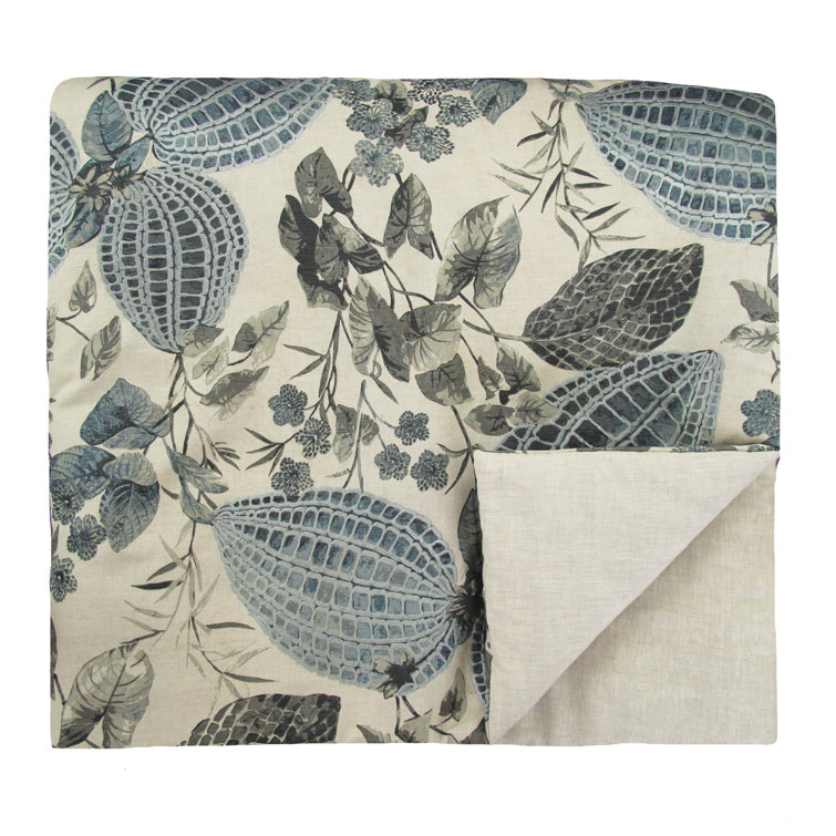 King-Sized Reversible Cotton-Linen Embroidered Throw
