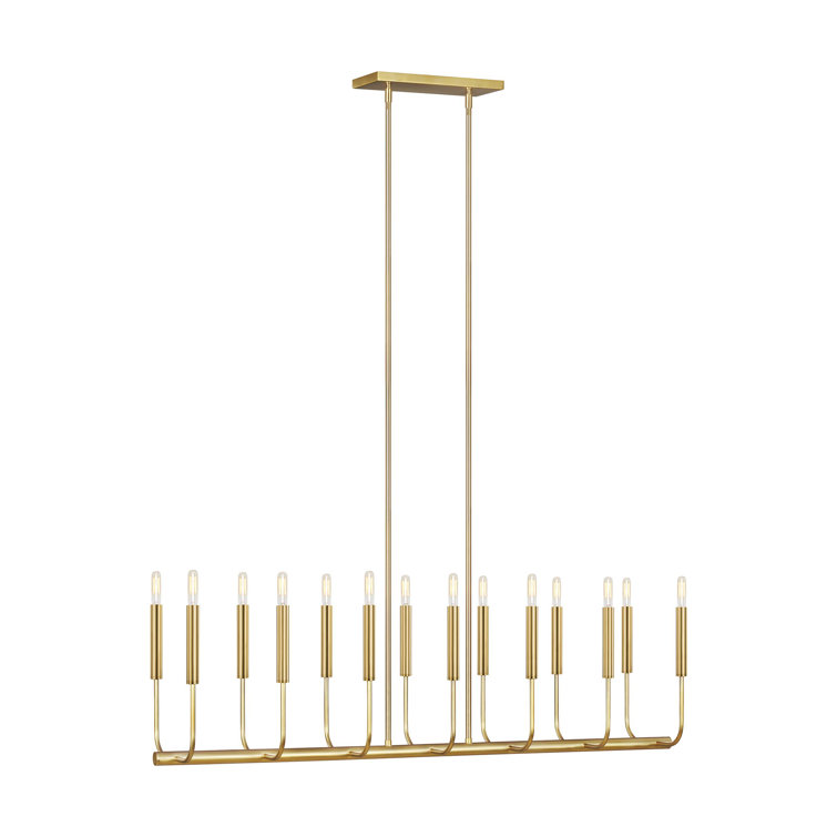 Ellen DeGeneres Burnished Brass 14-Light Linear Chandelier