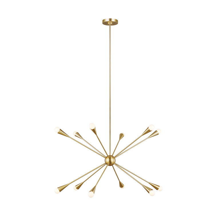 Burnished Brass 12-Light Sputnik Chandelier