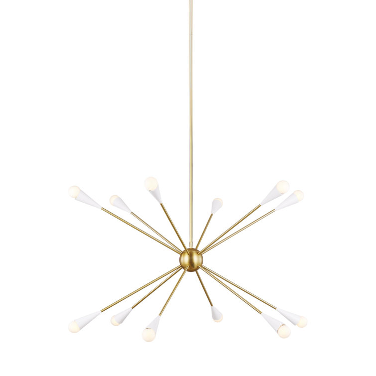 Burnished Brass 12-Light Sputnik Chandelier