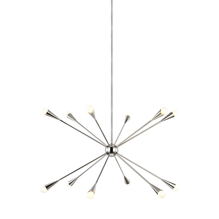 Ellen DeGeneres Polished Nickel 12-Light Sputnik Chandelier