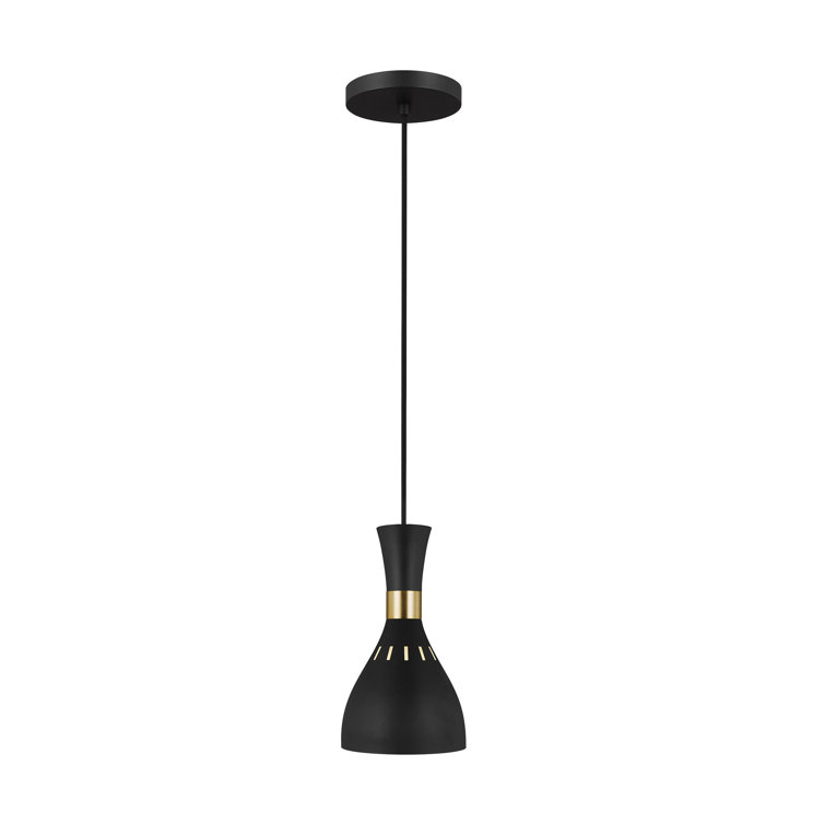 Joan Mini Globe Pendant Light in Midnight Black with Sleek Metal Accents