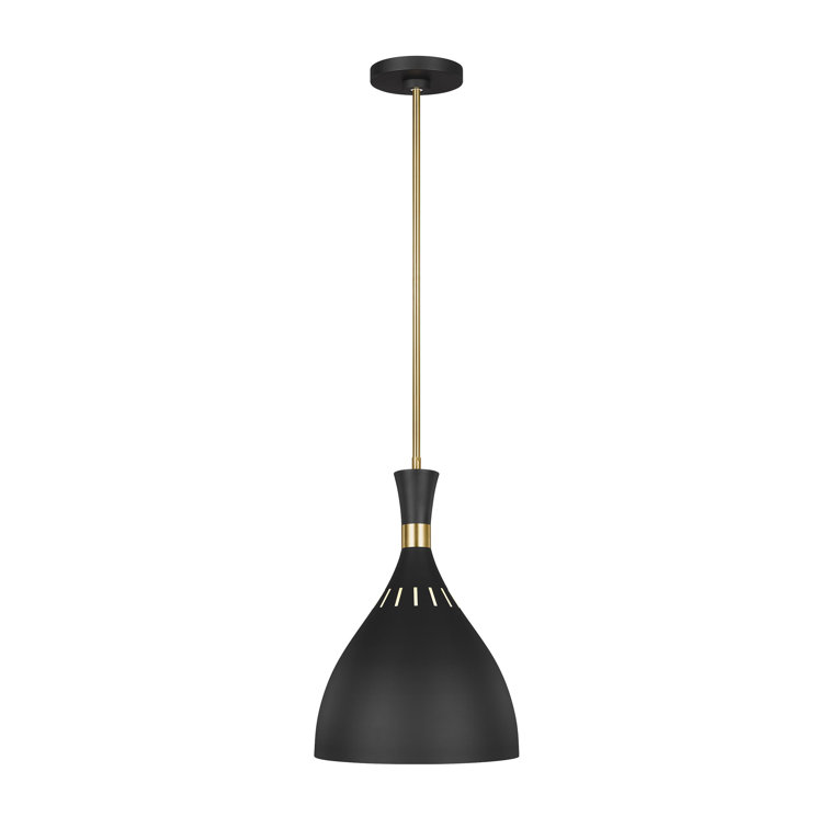Ellen Midnight Globe 12" Black Steel Mini Pendant Light