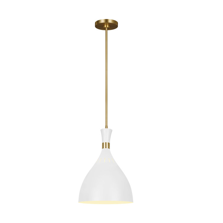 Mini Matte White Steel 12" Indoor/Outdoor Pendant Light