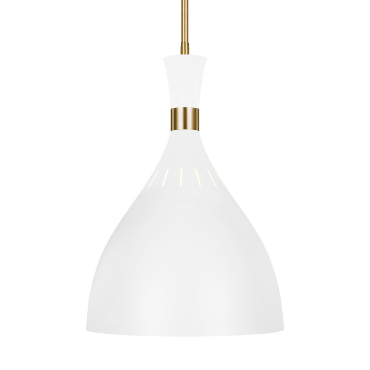 Mini Matte White Steel 12" Indoor/Outdoor Pendant Light