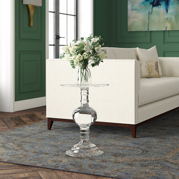 Transitional Aubrey 15.75'' Round Transparent Acrylic End Table