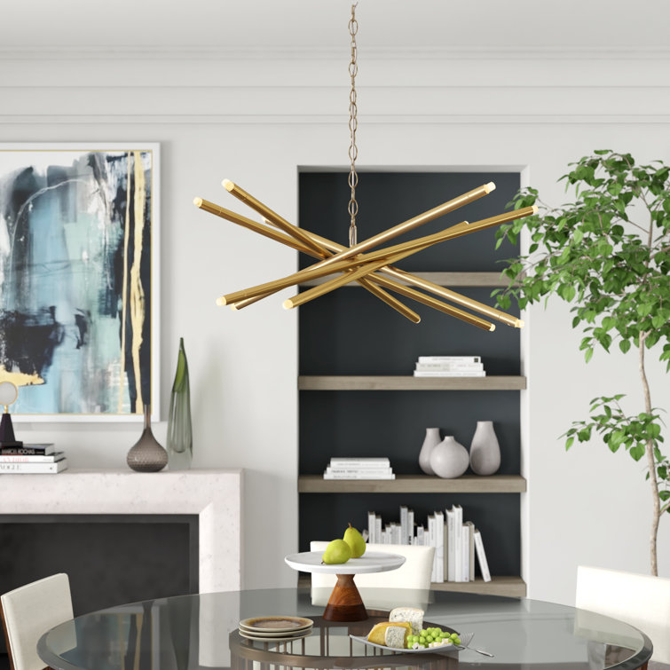 Luisa Contemporary 12-Light Brass Sputnik Chandelier