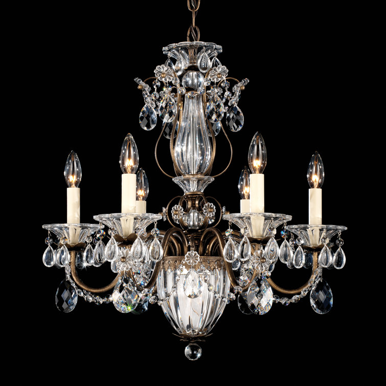 Etruscan Gold 6-Light Chandelier with Clear Heritage Crystal