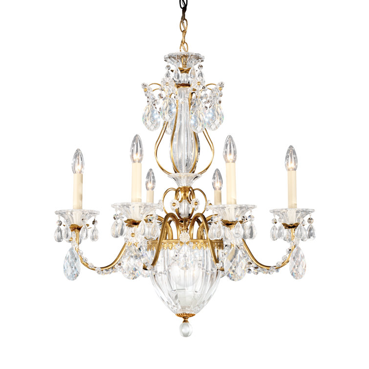 Mini Heirloom Gold Heritage Crystal 6-Light Chandelier