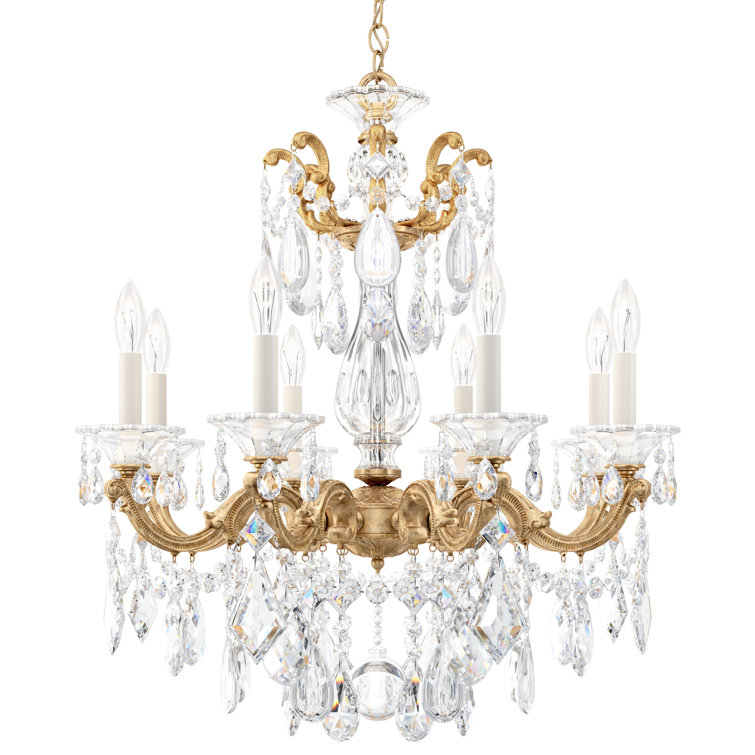 La Scala French Gold 8-Light Traditional Crystal Chandelier