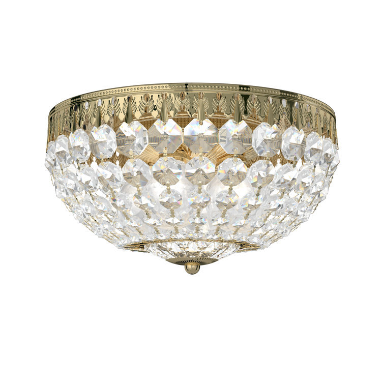 Gold Crystal Flush Mount with Swarovski Elements, 10-inch