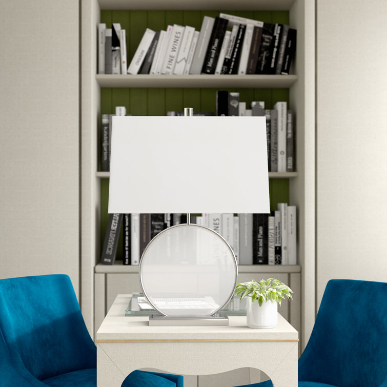 Alice 27.5" Polished Nickel Table Lamp with Lucite Accents