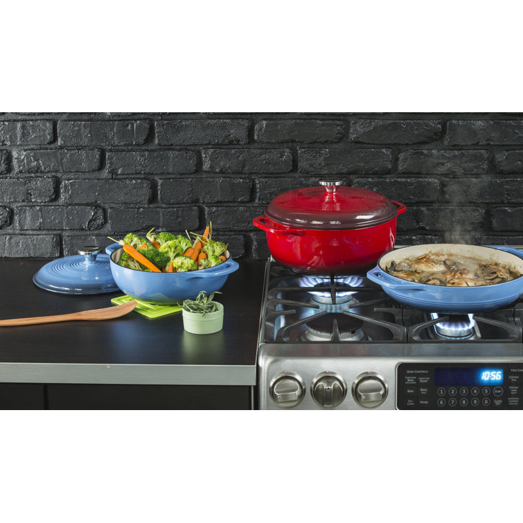 Red Enameled Cast Iron 7.5 Quart Dutch Oven