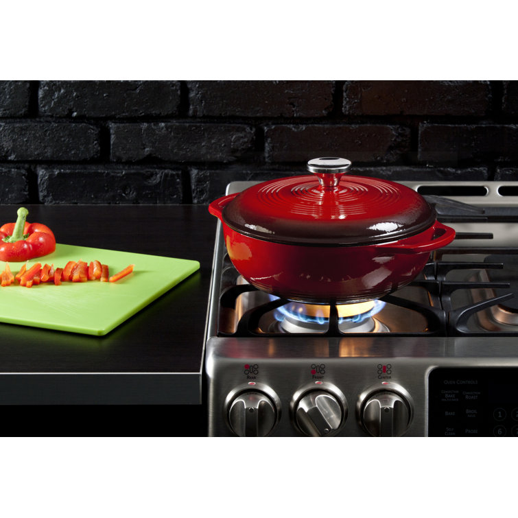 Red Enameled Cast Iron 3 Qt Dutch Oven