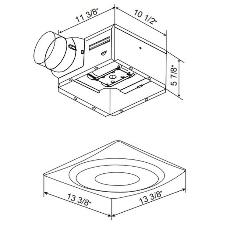 SlimFit White Energy Star Bathroom Fan with LED Light