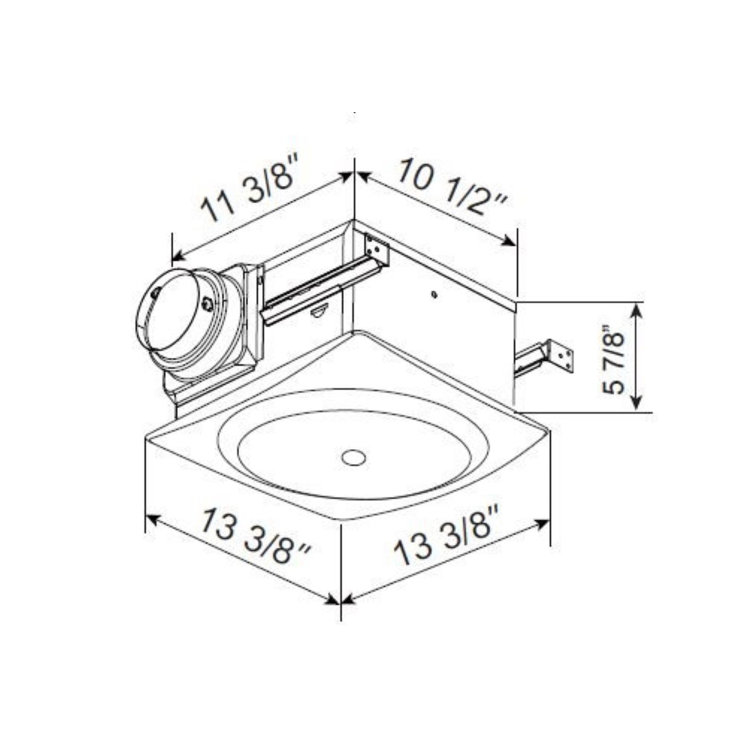 White Energy Star Ceiling and Wall Mount Bathroom Fan