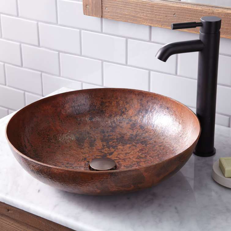 Maestro 17" Tempered Copper Round Vessel Sink
