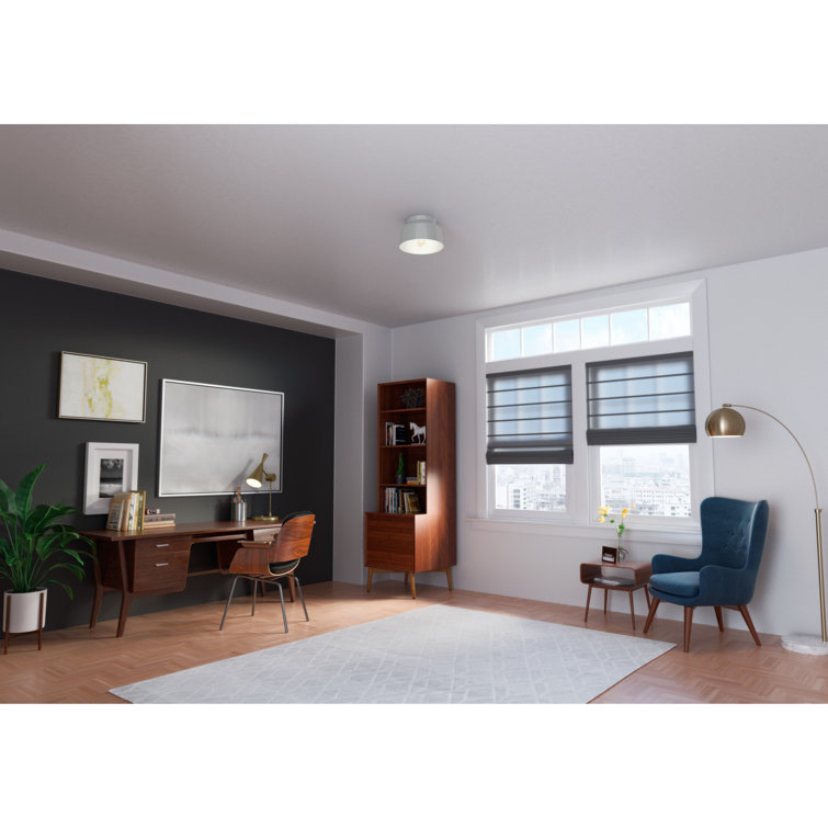 Dove Grey Aluminum LED Mid-Century Modern Flush Mount