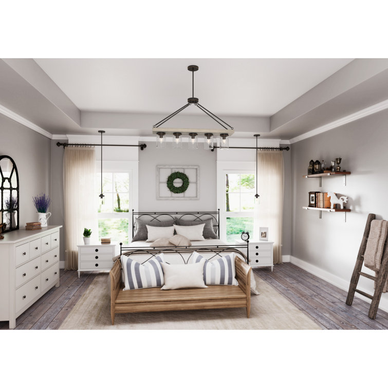Devon Park 5-Light Nickel Finish Mason Jar Chandelier, 38 in