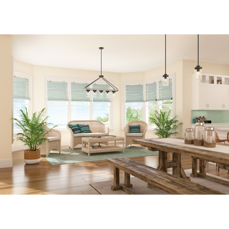 Devon Park 5-Light Nickel Finish Mason Jar Chandelier, 38 in