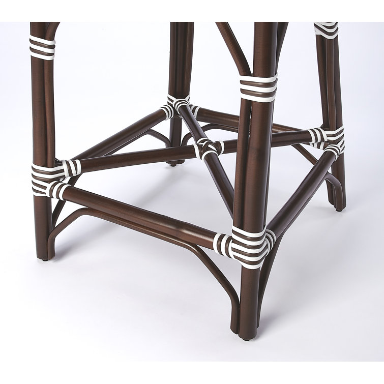 Solstice White and Chocolate Rattan Counter Stool