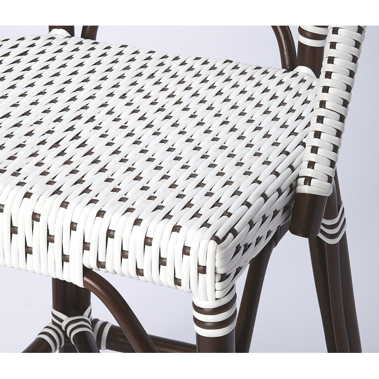 Solstice White and Chocolate Rattan Counter Stool