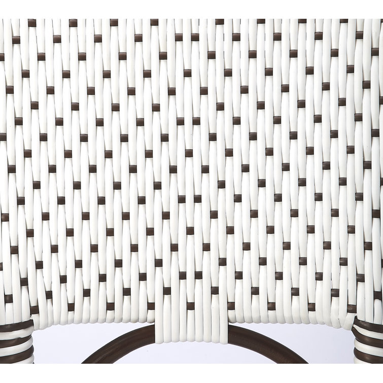 Solstice White and Chocolate Rattan Counter Stool