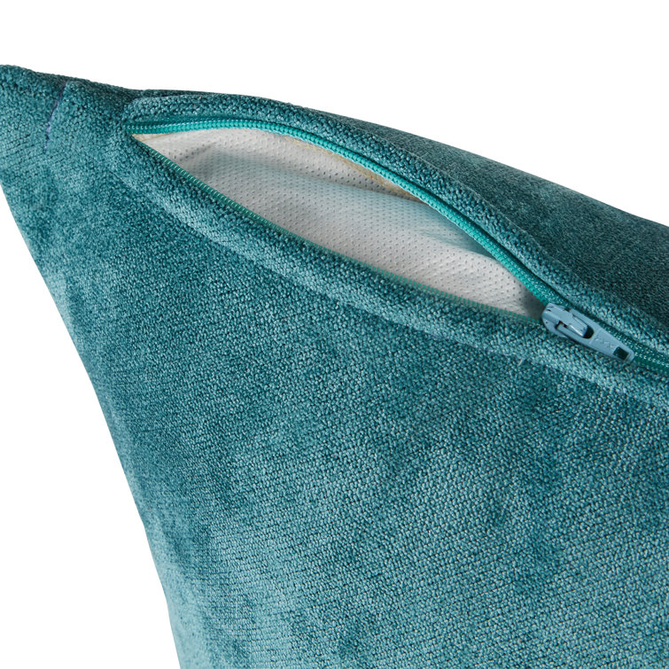 Velvety Soft Aqua Blue Polyester 24" Square Throw Pillow Cover
