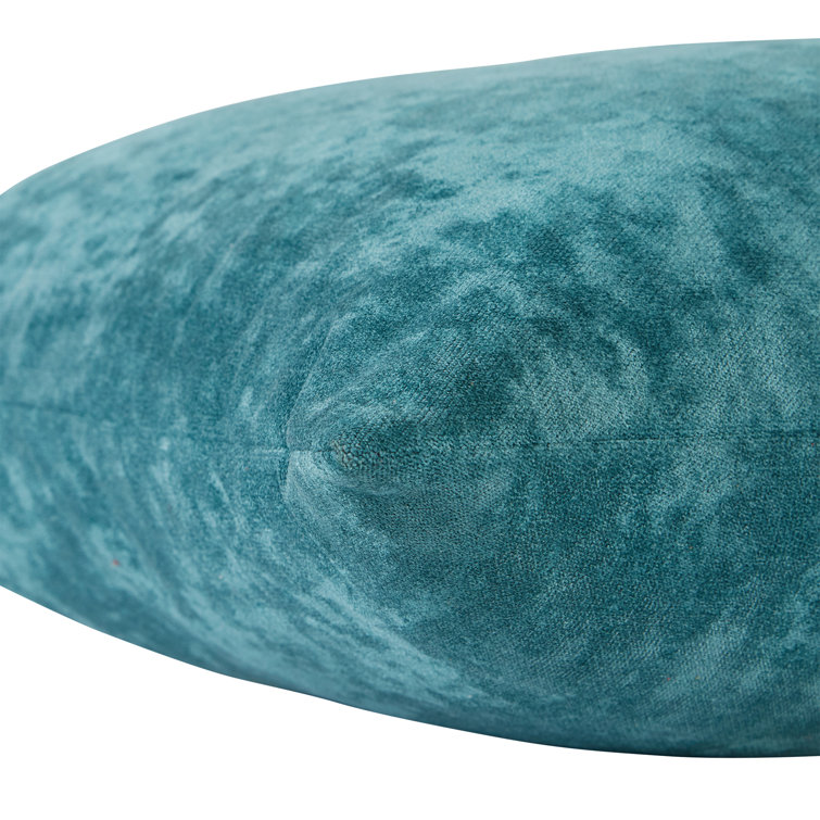 Velvety Soft Aqua Blue Polyester 24" Square Throw Pillow Cover