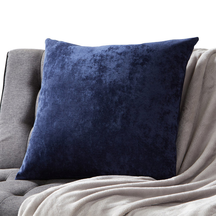 Plush Royal Blue 20" Square Velvet Throw Pillow with Zipper