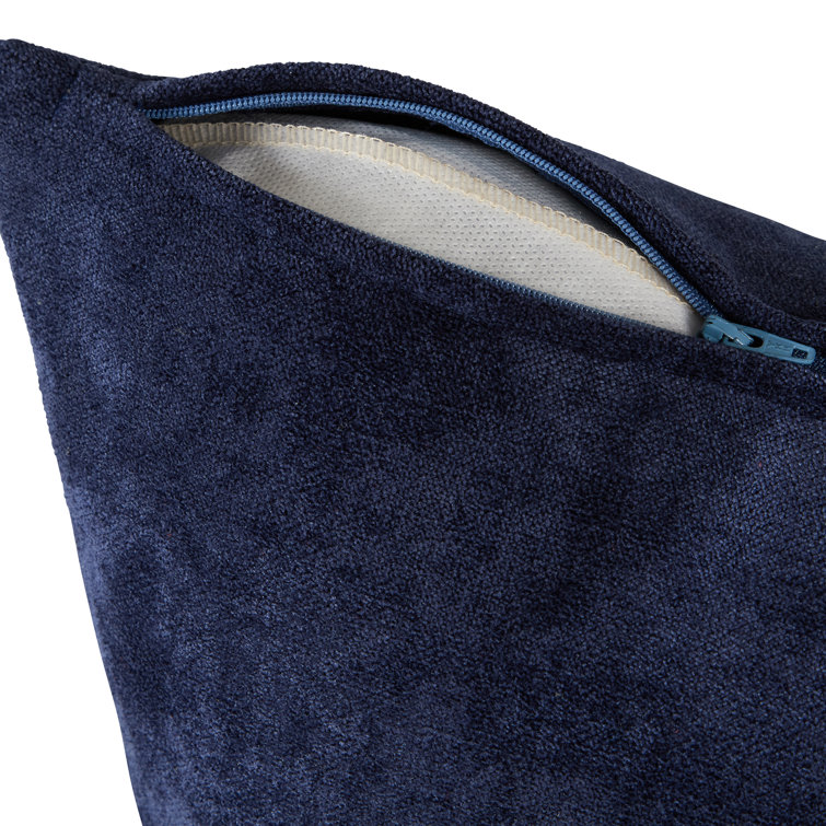 Plush Royal Blue 20" Square Velvet Throw Pillow with Zipper
