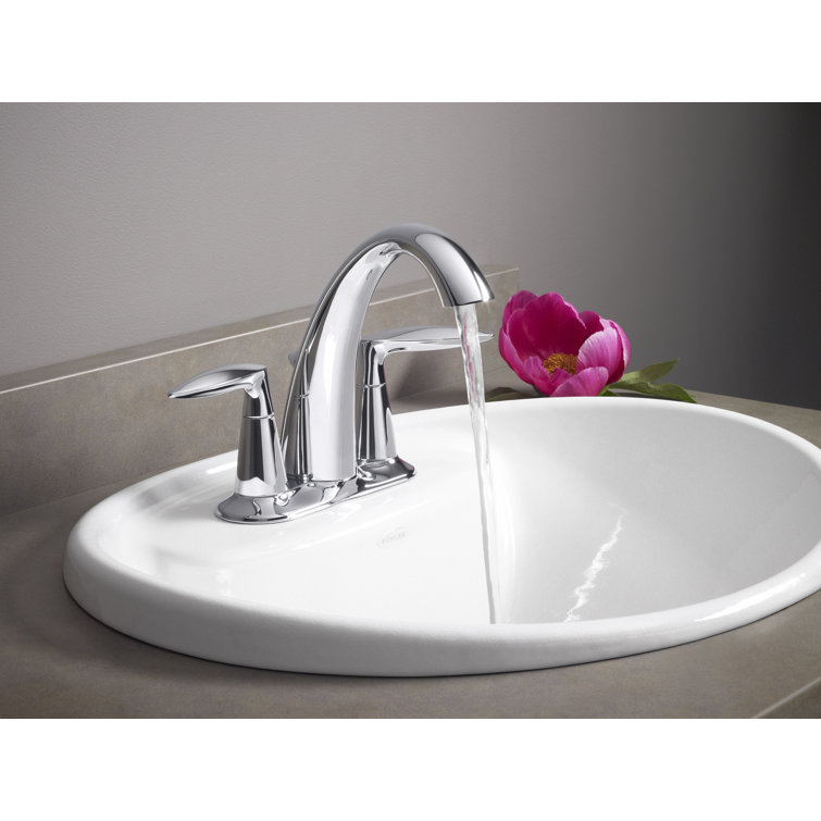 Alteo High Arc 4" Centerset Polished Chrome Double Handle Bathroom Faucet