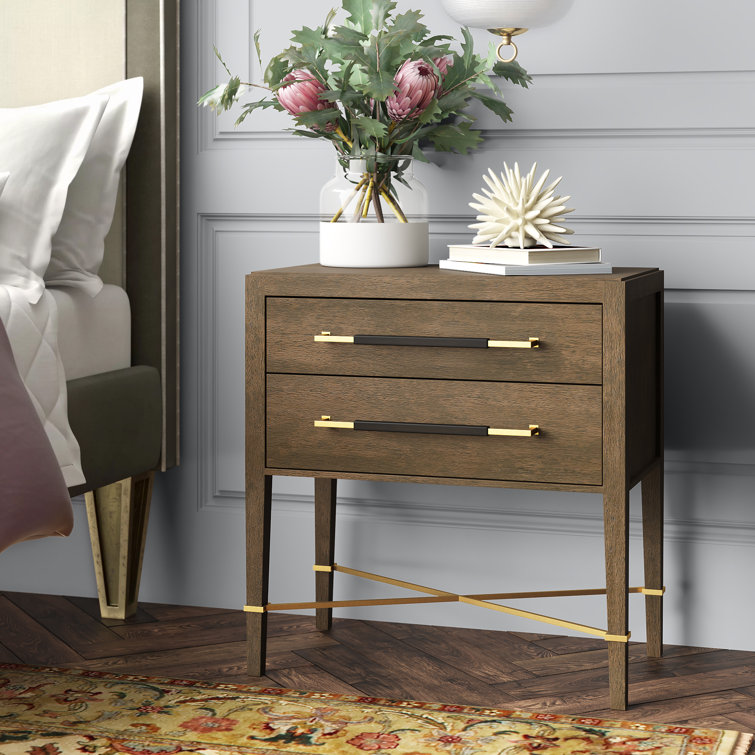 Verona Chanterelle Coffee Mahogany 2-Drawer Nightstand