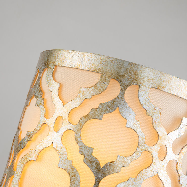 Arabella Distressed Gold 1-Light Fabric and Metal Sconce