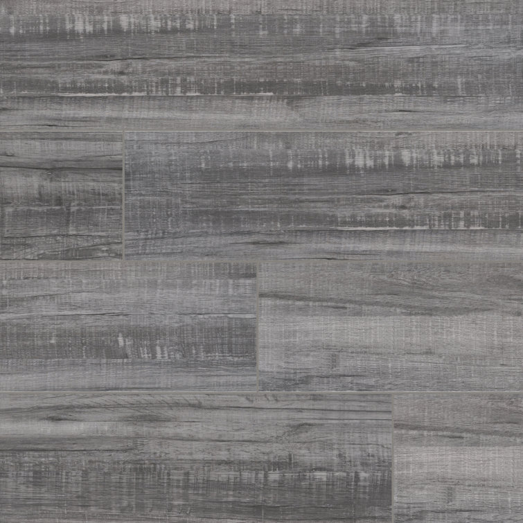 Belmond Mercury 8" x 40" Matte Gray Ceramic Floor and Wall Tile