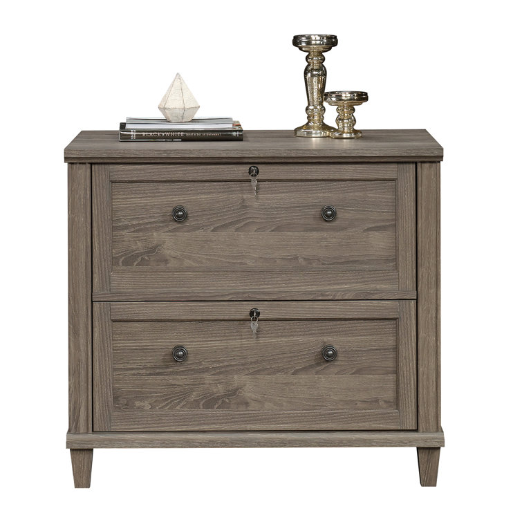 Emery Oak 2-Drawer Lockable Lateral File Cabinet