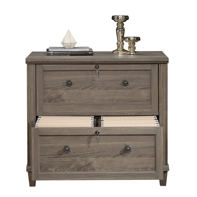 Emery Oak 2-Drawer Lockable Lateral File Cabinet