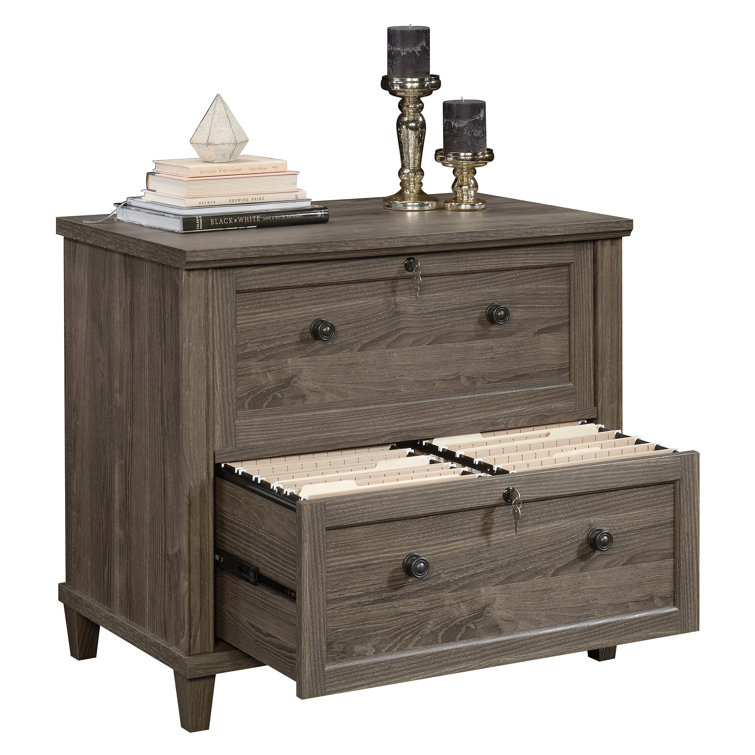 Emery Oak 2-Drawer Lockable Lateral File Cabinet