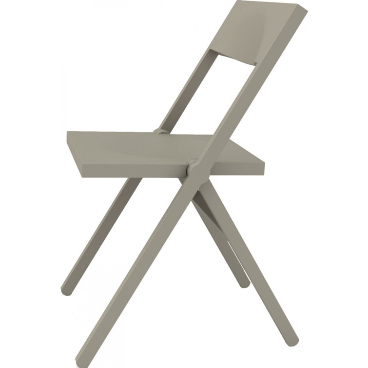 Gray Plastic Folding and Stackable Outdoor Chair