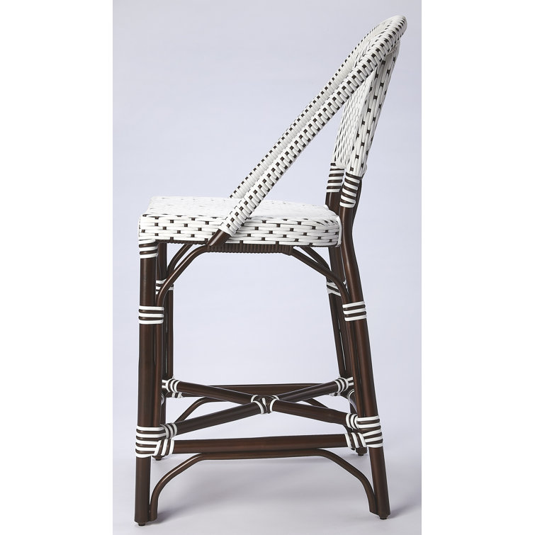 Solstice White and Chocolate Rattan Counter Stool